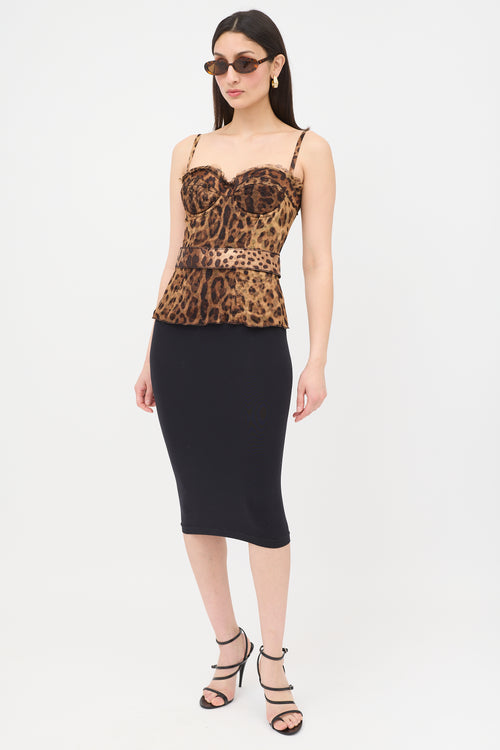 Dolce & Gabbana Mesh Printed Corset Top