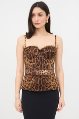 Dolce & Gabbana Mesh Printed Corset Top