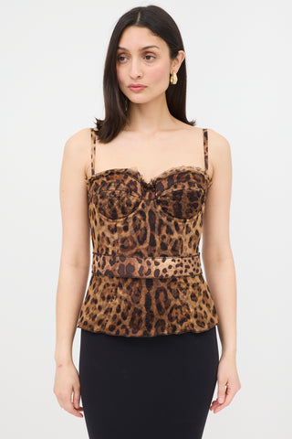 Dolce & Gabbana Mesh Printed Corset Top