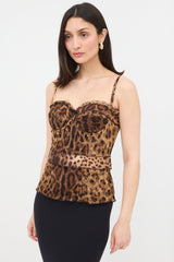 Dolce & Gabbana Mesh Printed Corset Top