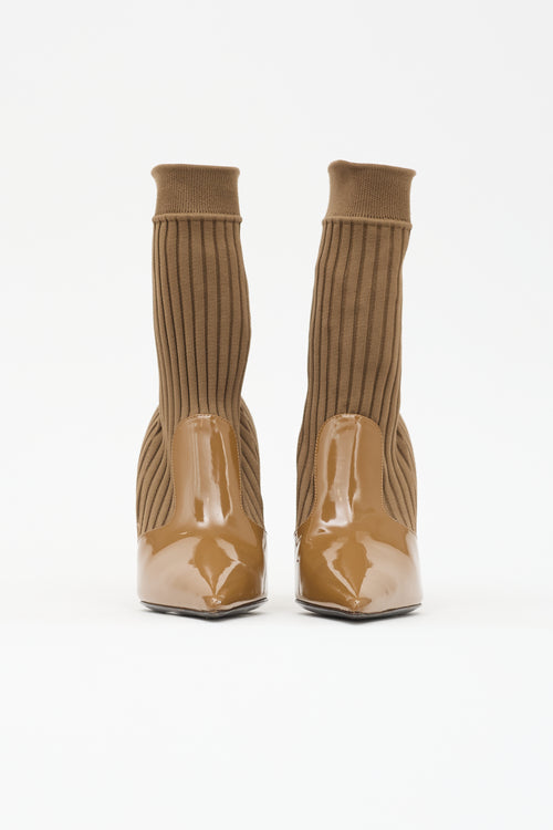 Dolce & Gabbana Patent Sock Ankle Boot