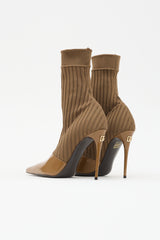 Dolce & Gabbana Patent Sock Ankle Boot