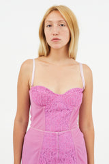 Dolce & Gabbana Pink Lace Corset Co-Ord Set