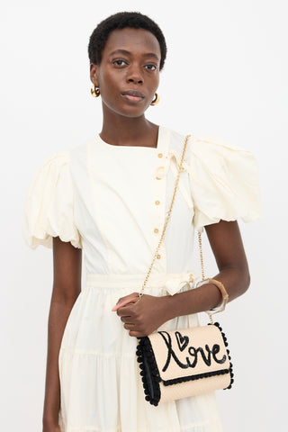 Dolce & Gabbana Raffia Embellished Love Bag