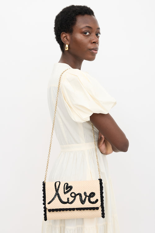 Dolce & Gabbana Raffia Embellished Love Bag