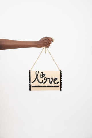 Dolce & Gabbana Raffia Embellished Love Bag
