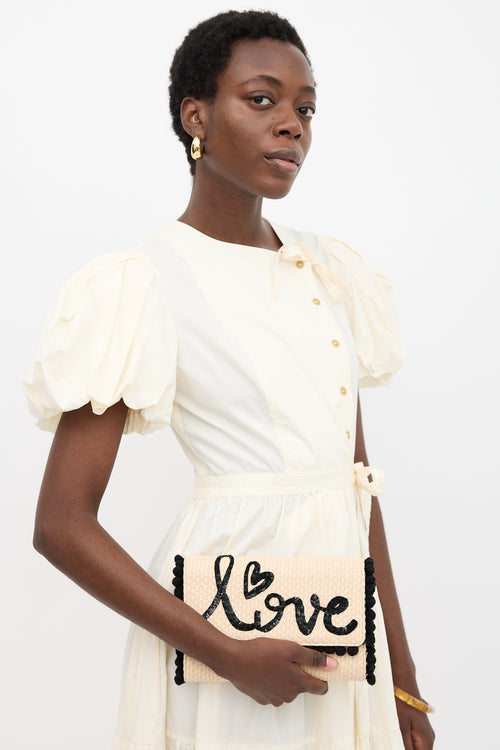 Dolce & Gabbana Raffia Embellished Love Bag