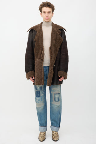 Dolce & Gabbana Shearling Double Breasted Coat