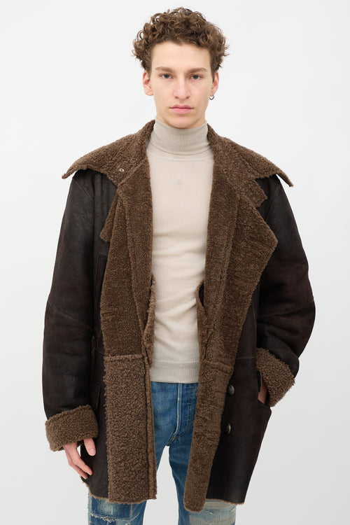 Dolce & Gabbana Shearling Double Breasted Coat