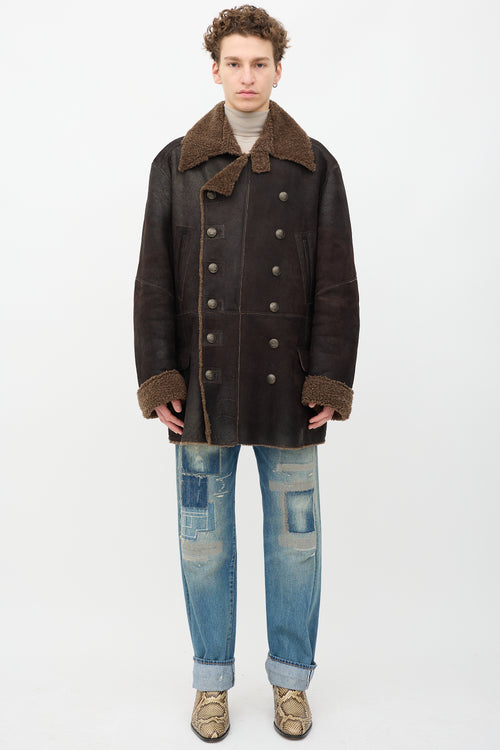 Dolce & Gabbana Shearling Double Breasted Coat
