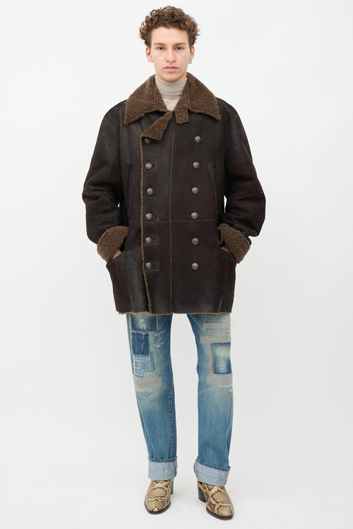 Dolce & Gabbana Shearling Double Breasted Coat