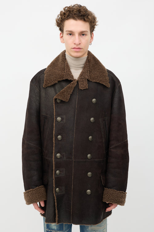 Dolce & Gabbana Shearling Double Breasted Coat