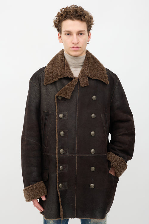 Dolce & Gabbana Shearling Double Breasted Coat