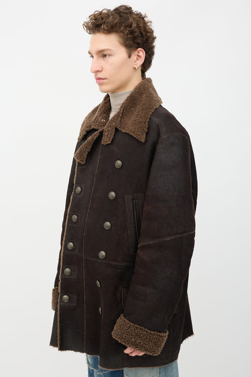 Dolce & Gabbana Shearling Double Breasted Coat