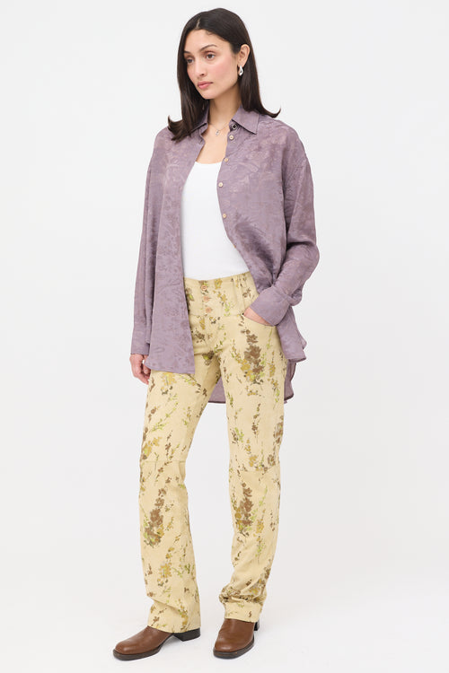 Dolce & Gabbana Vintage Suede Floral Pant