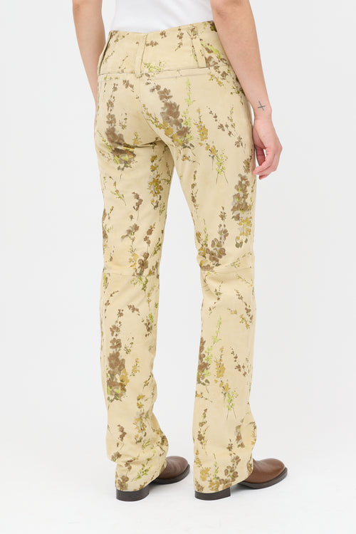 Dolce & Gabbana Vintage Suede Floral Pant