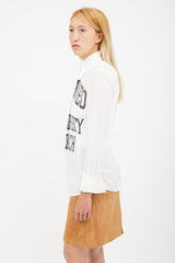 Dolce & Gabbana White & Black Collegiate Print Shirt