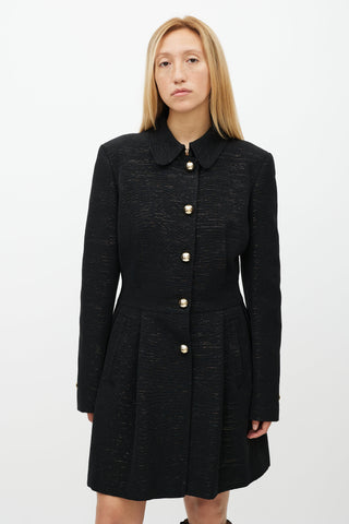Dolce & Gabbana Black & Gold Sparkly Coat