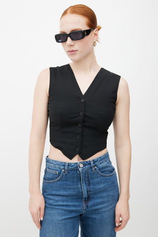 Dolce & Gabbana Black Semi Sheer Vest