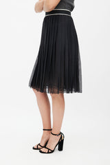 Dolce & Gabbana Black & White Silk Sheer Skirt