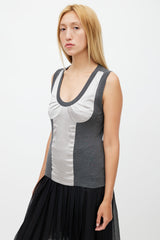 Dolce & Gabbana Grey Satin Bustier Top