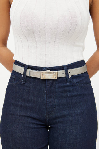 Dolce & Gabbana Silver Plate Buckle Belt