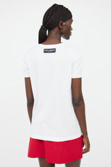Dolce & Gabbana Pink & White With Love Short Sleeve Top