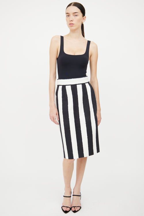 Dolce & Gabbana Black & White Midi Skirt