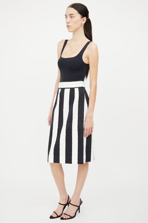 Dolce & Gabbana Black & White Midi Skirt