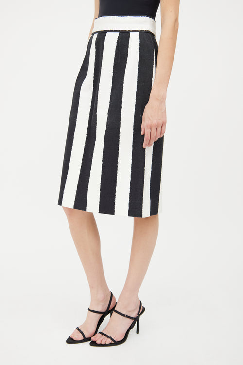 Dolce & Gabbana Black & White Midi Skirt