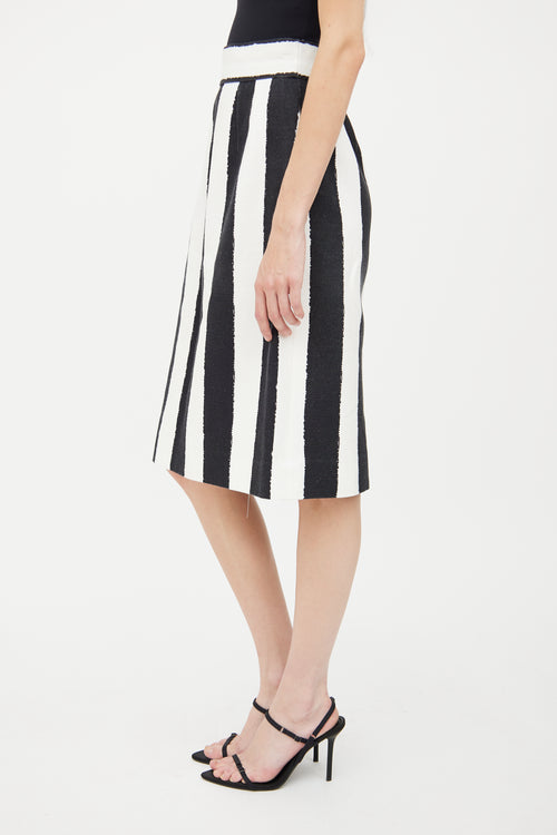 Dolce & Gabbana Black & White Midi Skirt