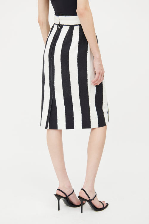 Dolce & Gabbana Black & White Midi Skirt