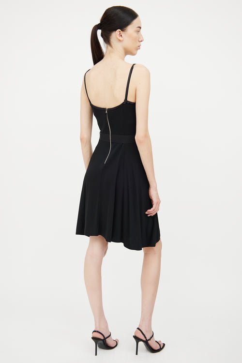 Dolce & Gabbana Black Wrap Pleat Silk Dress