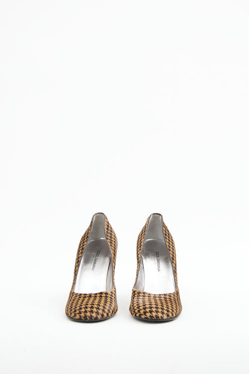 Dolce & Gabbana Brown Houndstooth Pump