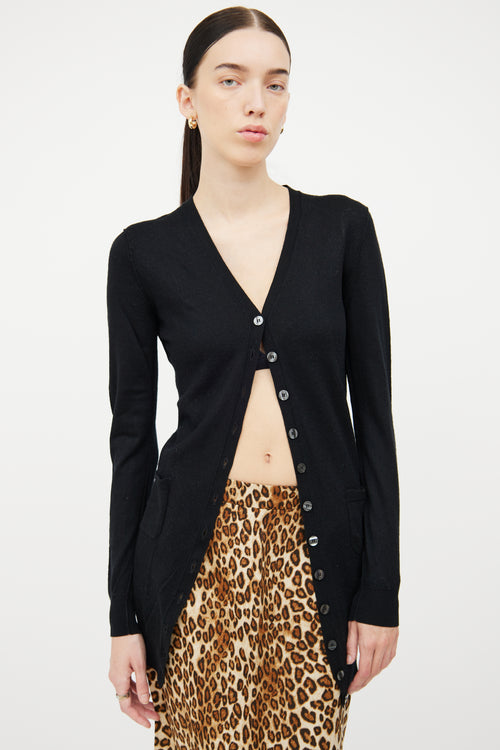 Dolce & Gabbana Black Knit Button Pocket Cardigan