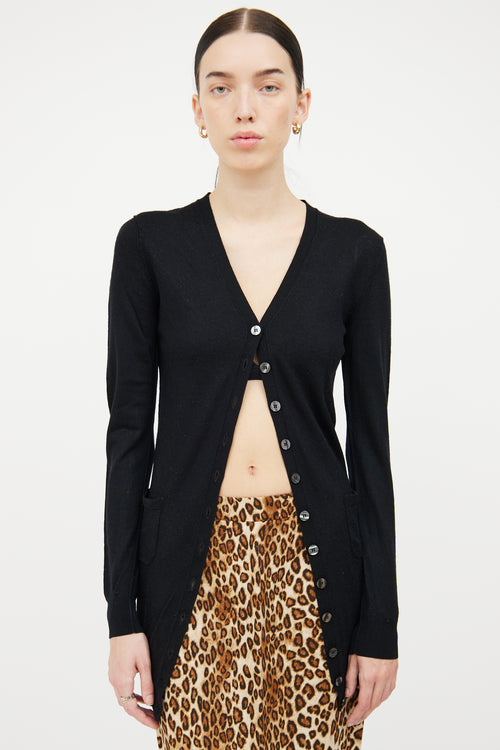 Dolce & Gabbana Black Knit Button Pocket Cardigan