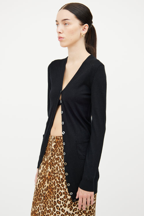 Dolce & Gabbana Black Knit Button Pocket Cardigan