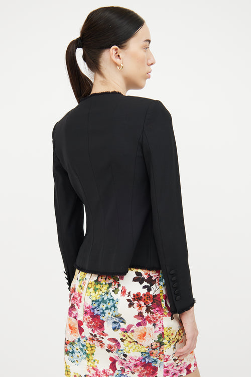 Dolce & Gabbana Black Raw Hem Long Sleeve Blazer