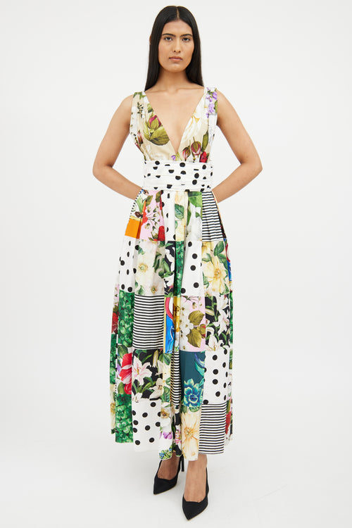 Dolce & Gabbana Multi Patchwork Poplin Dress