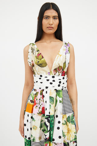 Dolce & Gabbana Multi Patchwork Poplin Dress