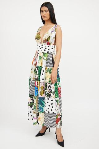 Dolce & Gabbana Multi Patchwork Poplin Dress