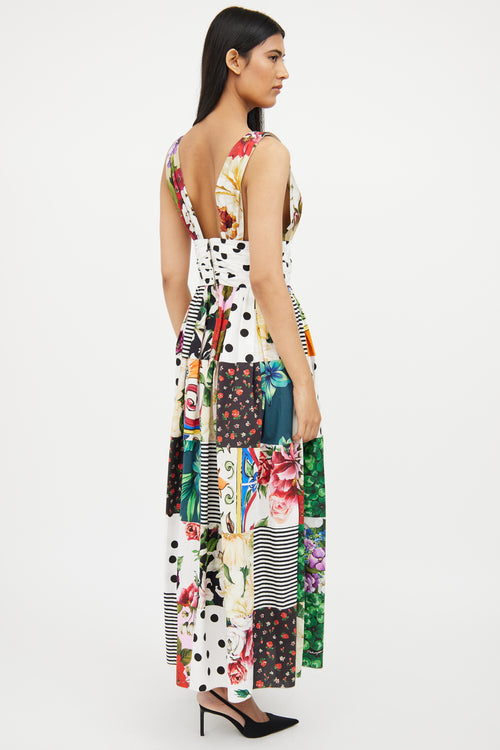 Dolce & Gabbana Multi Patchwork Poplin Dress