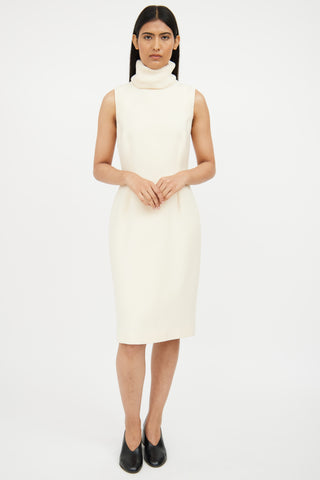 Dolce & Gabbana Cream Turtleneck Dress