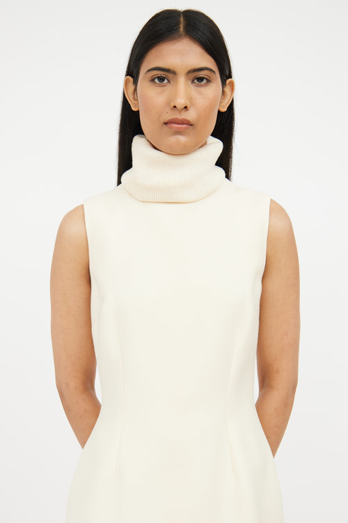 Dolce & Gabbana Cream Turtleneck Dress