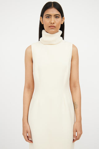 Dolce & Gabbana Cream Turtleneck Dress