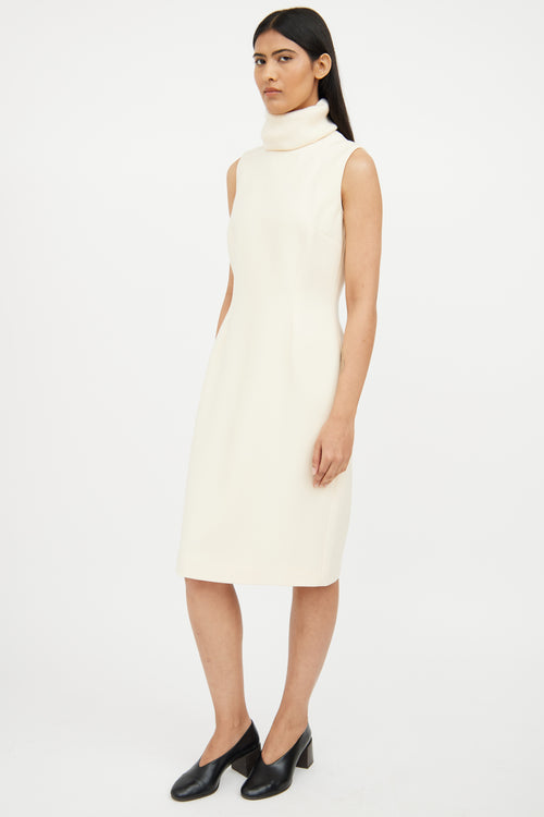 Dolce & Gabbana Cream Turtleneck Dress