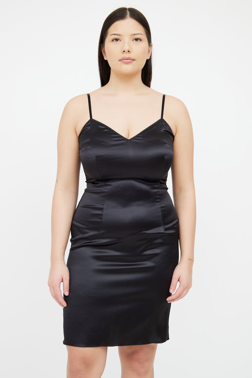 Dolce & Gabbana Black Slip Sleeveless Dress