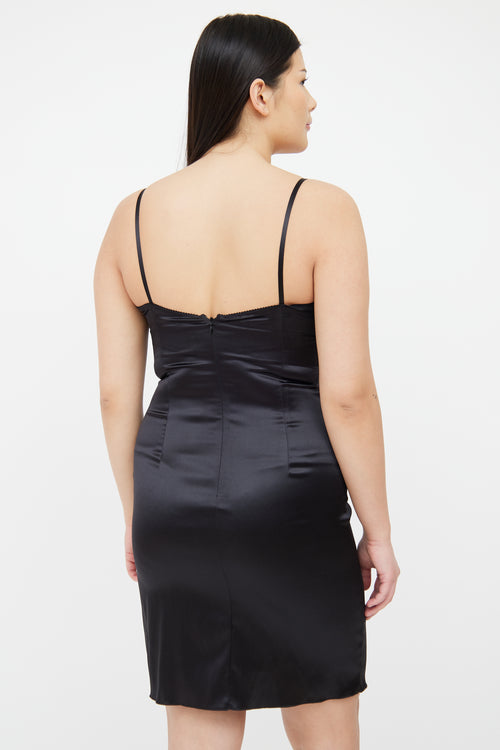 Dolce & Gabbana Black Slip Sleeveless Dress