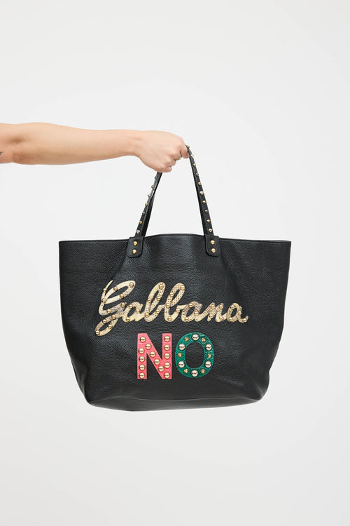 Leather Beatrice Studded Tote Bag