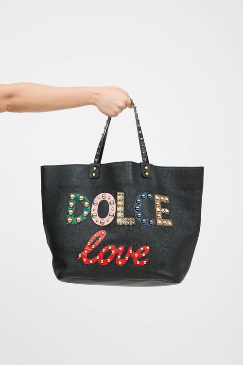 Leather Beatrice Studded Tote Bag